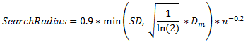 Formula for calculating the default search radius for kernel density Formula for calculating the default search radius for kernel density