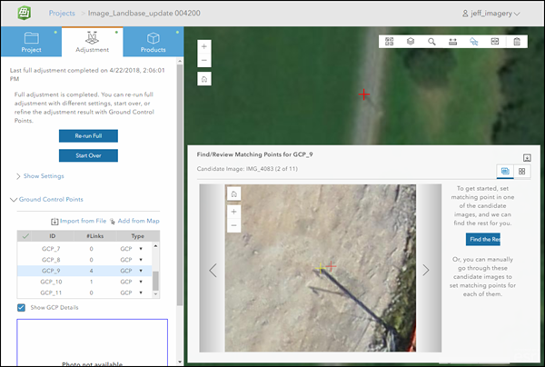 Ortho Maker Adjustment pane and GCP collection viewer Ortho Maker Adjustment pane and GCP collection viewer